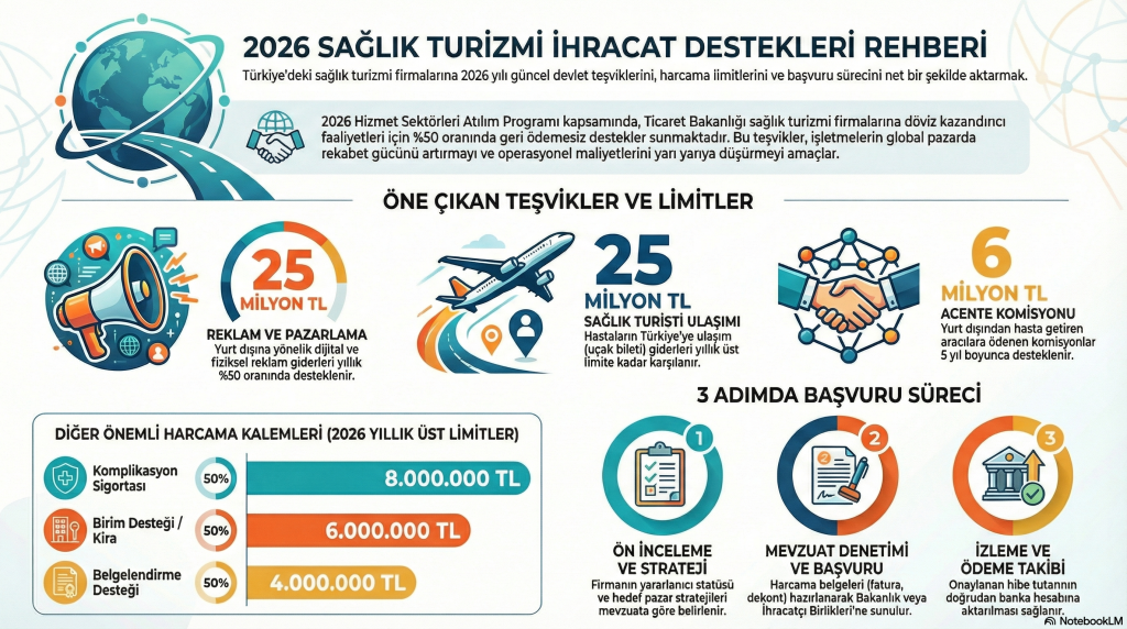 2026 Hizmet Sektörleri Atılım Programı: Sağlık Turizmi İhracat Destekleri