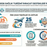 2026 Hizmet Sektörleri Atılım Programı: Sağlık Turizmi İhracat Destekleri