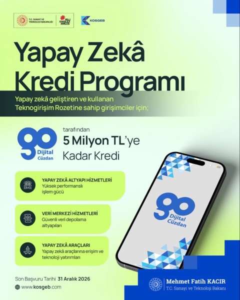 KOSGEB Yapay Zekâ Kredi Programı 2026: 5 Milyon TL Faizsiz Kredi Rehberi